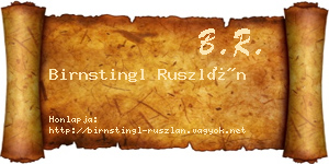Birnstingl Ruszlán névjegykártya